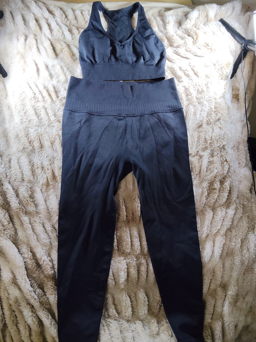 JoyLab Black Seamless High-Waist Leggings with Matching Sports Bra